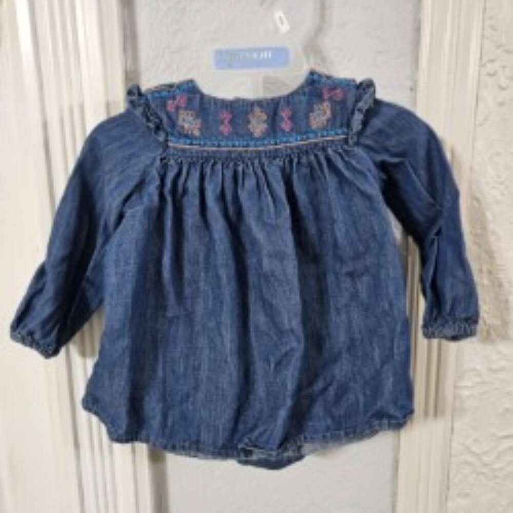 Infant Wrangler girl Pearl Snap Jean dress size 0-3M